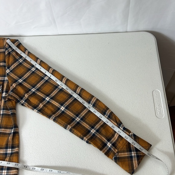 Veronica Beard Sz 10 Barnette Plaid Flannel Pearl Snap Button Down Shirt Gold - Picture 7 of 11